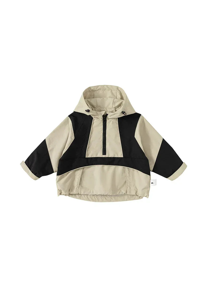 ショートコート・ジャケット・ジャンパー キッズアウター パッチワークフーディマウンテンパーカー【mh0007480】