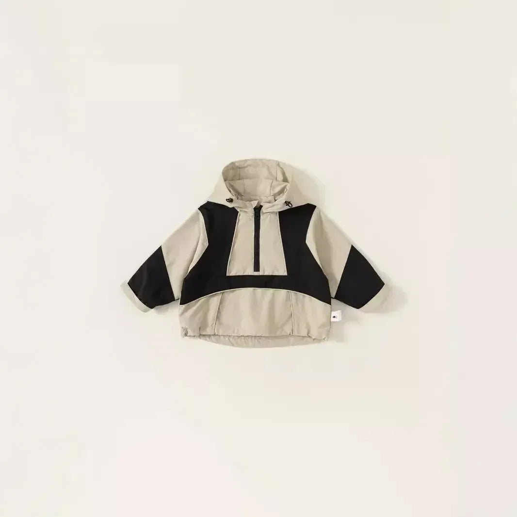 ショートコート・ジャケット・ジャンパー キッズアウター パッチワークフーディマウンテンパーカー【mh0007480】