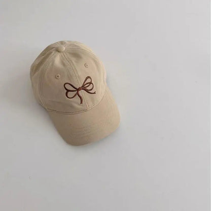 ベビー用帽子 キッズ/アダルト帽子 リボン刺繍野球帽キャップ ママお揃いリンクコーデ【mh0007486】