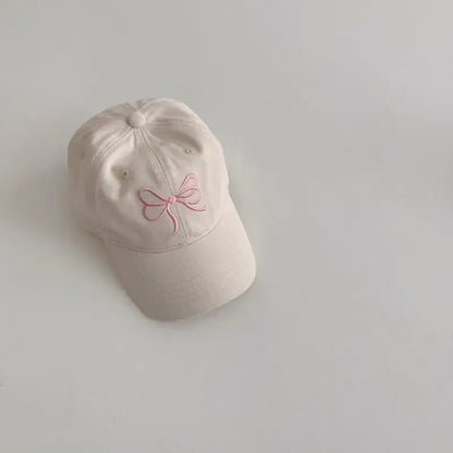 ベビー用帽子 キッズ/アダルト帽子 リボン刺繍野球帽キャップ ママお揃いリンクコーデ【mh0007486】