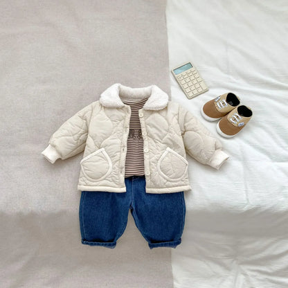 アウタージャンプスーツ ベビーキッズアウター キルティング裏ファーフリースコートジャケット/フーディアウタージャンプスーツ リンクコーデ 兄弟姉妹 お揃いコーデ【mh0007511】