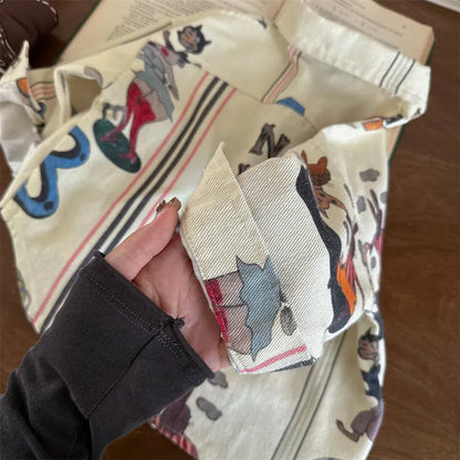 長袖シャツ・ブラウス キッズトップス グラフィティお絵描きプリント長袖シャツ【mh0007602】