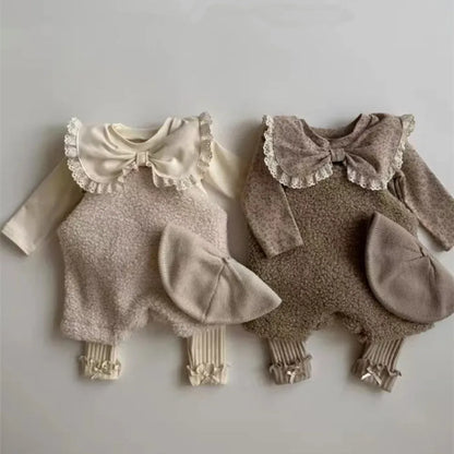 レギンスパンツ ベビーパンツ 裾リボンフリルリブレギンスパンツ【mh0007640】