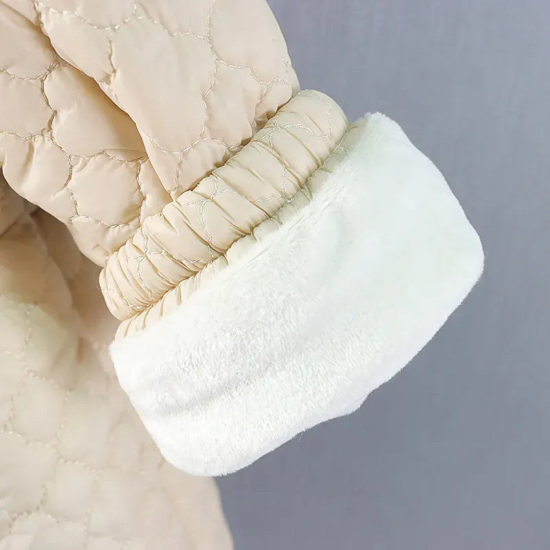 ショートコート・ジャケット・ジャンパー ベビーキッズアウター フラワー裏フリースキルティングコート【mh0007665】