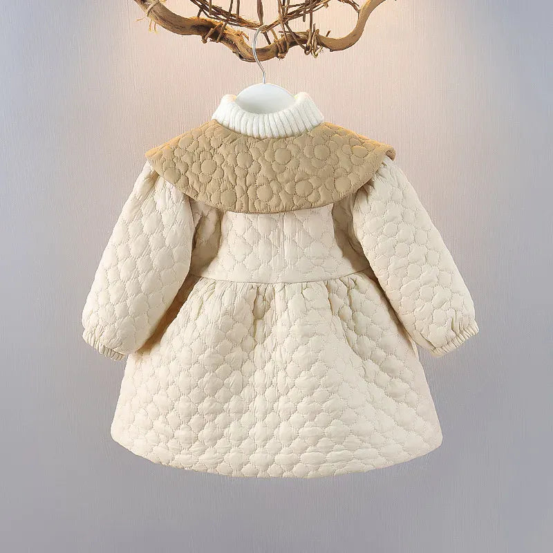 ショートコート・ジャケット・ジャンパー ベビーキッズアウター フラワー裏フリースキルティングコート【mh0007665】