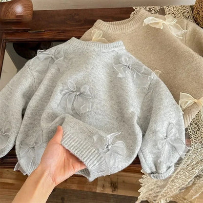 ニット・セーター キッズトップス リボン長袖ニットセーター【mh0007694】