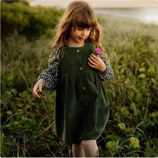 ノースリーブワンピース キッズワンピース コーデュロイフロントオープンノースリーブジャンパースカートワンピース【mh0007700】
