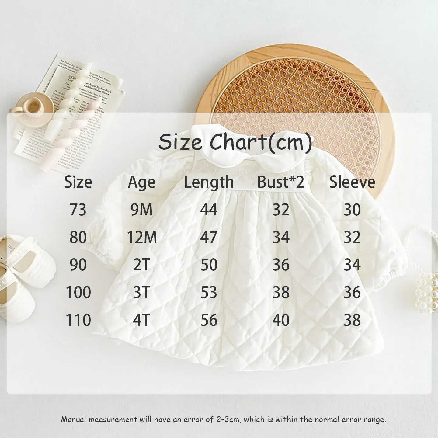 長袖ワンピース ベビーキッズワンピース キルティング裏フリース丸襟厚手長袖ワンピース【mh0007710】