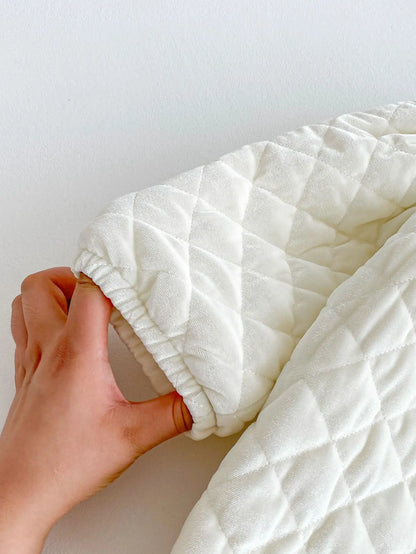 長袖ワンピース ベビーキッズワンピース キルティング裏フリース丸襟厚手長袖ワンピース【mh0007710】