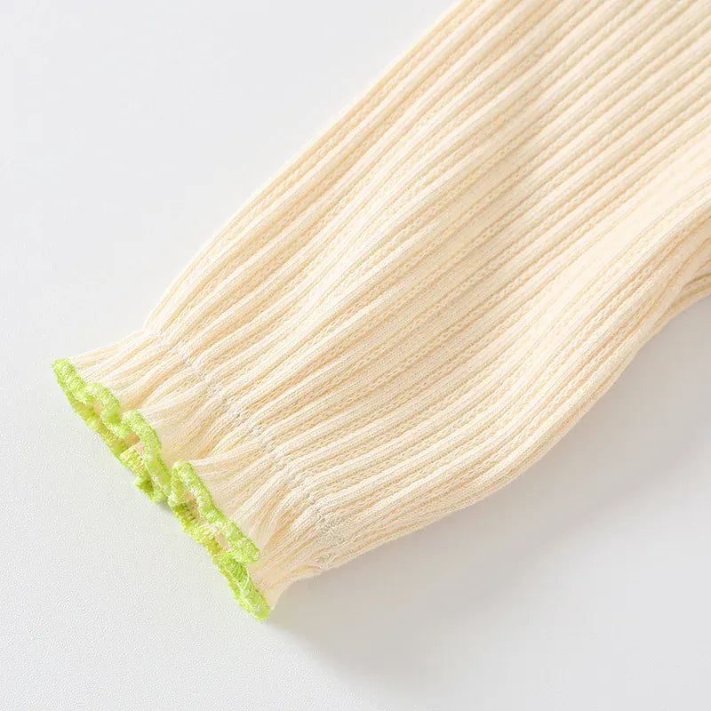 長袖ロンパース ベビーロンパース フラワー刺繍フリル襟長袖ジャンプスーツ【mh0007750】