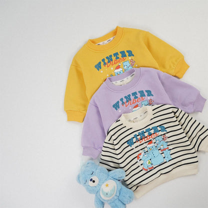 トレーナー・フーディ ベビートップス ベアくまスノーマン雪だるまプリント裏フリース長袖スウェットトレーナー【mh0007769】