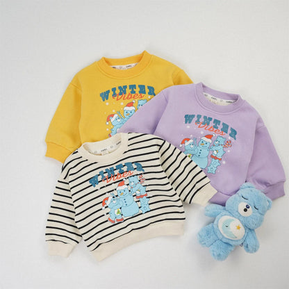 トレーナー・フーディ ベビートップス ベアくまスノーマン雪だるまプリント裏フリース長袖スウェットトレーナー【mh0007769】