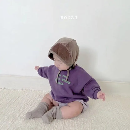 トレーナー・フーディ ベビートップス レターロゴプリント裏起毛長袖スウェットシャツトレーナー【mh0007787】