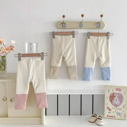 レギンスパンツ ベビーパンツ パッチワーク裏フリース厚手レギンスパンツ【mh0007808】