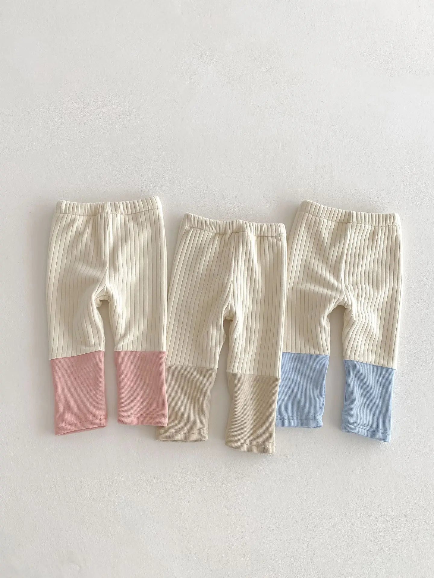 レギンスパンツ ベビーパンツ パッチワーク裏フリース厚手レギンスパンツ【mh0007808】