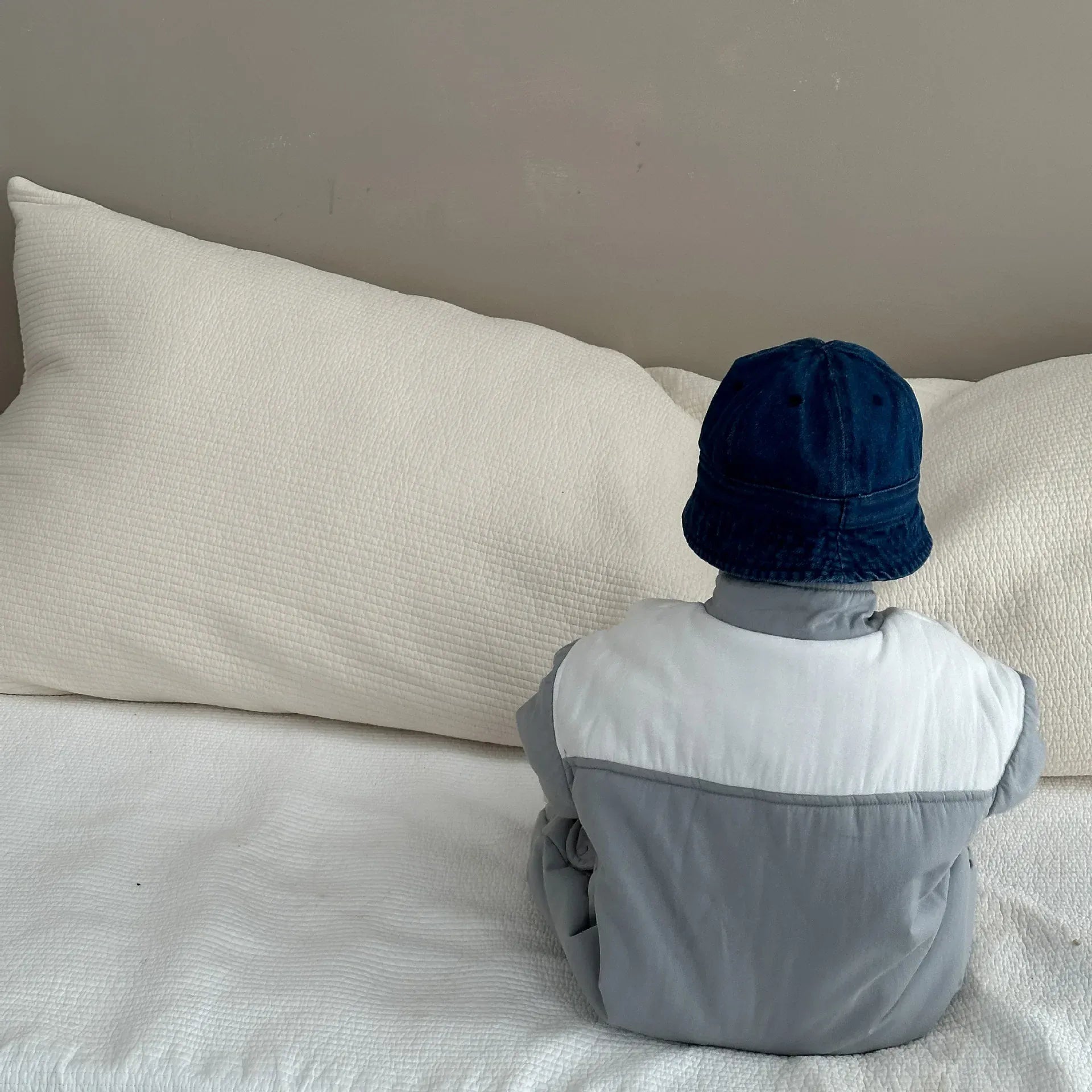 アウタージャンプスーツ ベビーアウタージャンプスーツ パッチワーク切り替えパデッドジップアップ長袖ロンパース【mh0007823】