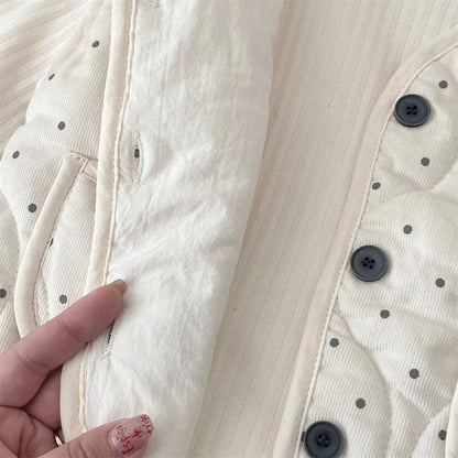 ベスト ベビーベスト 水玉ドットプリントキルティングパデッドアウターベスト【mh0007877】