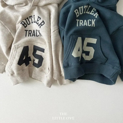 トレーナー・フーディ ベビートップス レターロゴプリントポケットフーディ長袖スウェットパーカー【mh0007953】