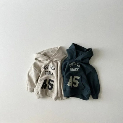 トレーナー・フーディ ベビートップス レターロゴプリントポケットフーディ長袖スウェットパーカー【mh0007953】