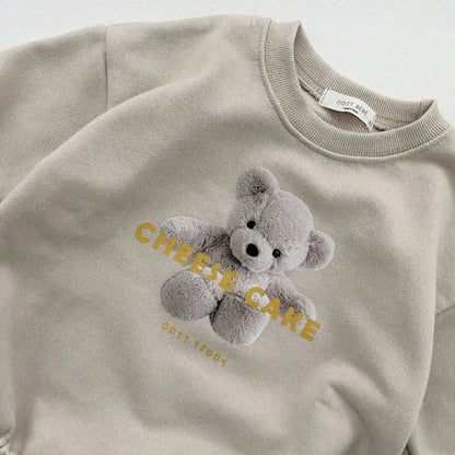 長袖ロンパース ベビーロンパース ぬいぐるみベア/バニープリント長袖ボディスーツ【mh0007954】