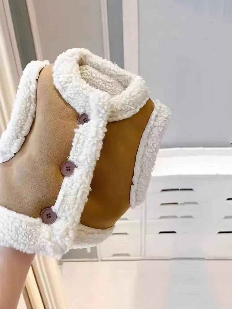 ベスト ベビーキッズベスト 裏ボアフリースフェイクムートンアウターベスト【mh0007965】