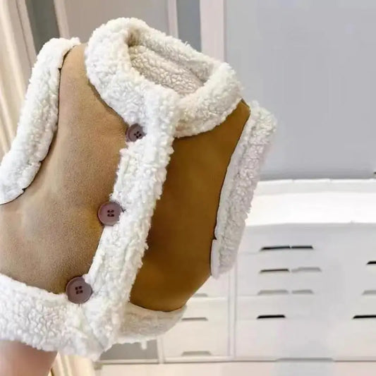 ベスト ベビーキッズベスト 裏ボアフリースフェイクムートンアウターベスト【mh0007965】