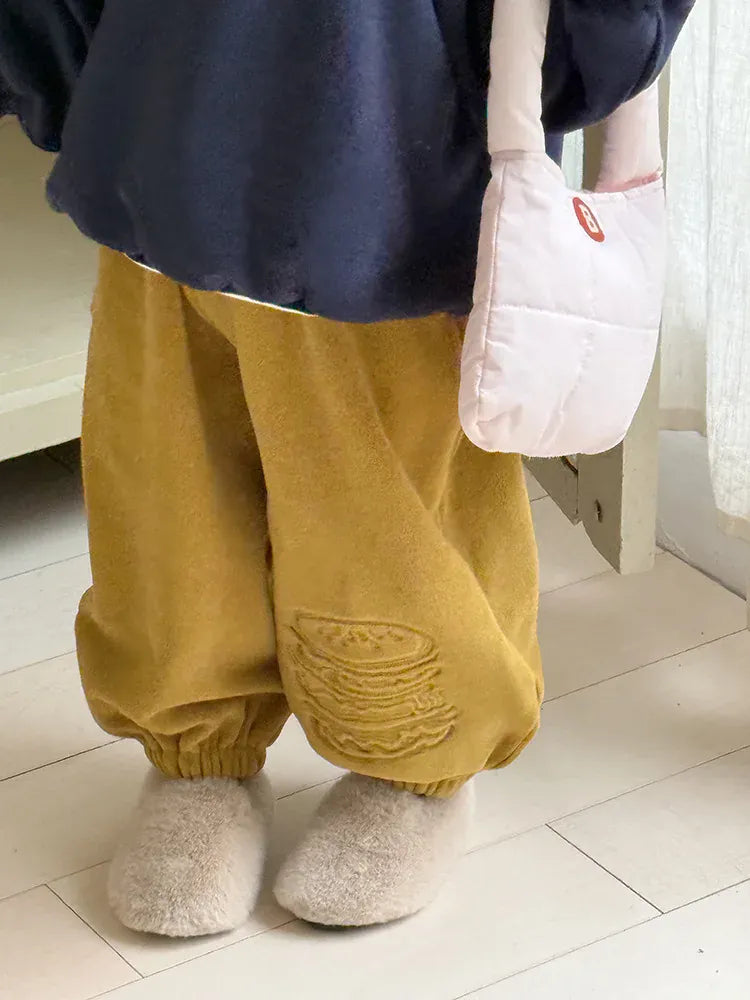 ロングパンツ・スウェットパンツ キッズパンツ ハンバーガー刺繍フリースロングスウェットパンツ【mh0007990】