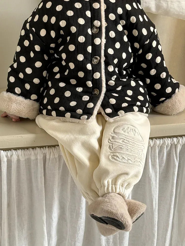 ロングパンツ・スウェットパンツ キッズパンツ ハンバーガー刺繍フリースロングスウェットパンツ【mh0007990】