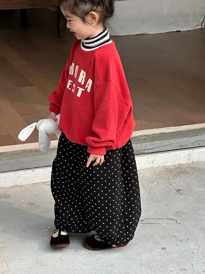 トレーナー・フーディ キッズトップス ボーダーリブニットハイネックドッキング長袖スウェットシャツ【mh0007991】