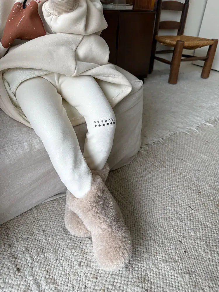 レギンスパンツ キッズパンツ レターロゴワンポイント裏フリースレギンスパンツ【mh0007997】