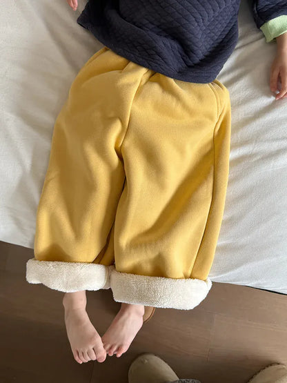 ロングパンツ・スウェットパンツ キッズパンツ 裏ボアフリースシンプルロングスウェットパンツ【mh0007998】