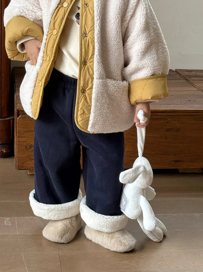 ロングパンツ・スウェットパンツ キッズパンツ 裏ボアフリースシンプルロングスウェットパンツ【mh0007998】