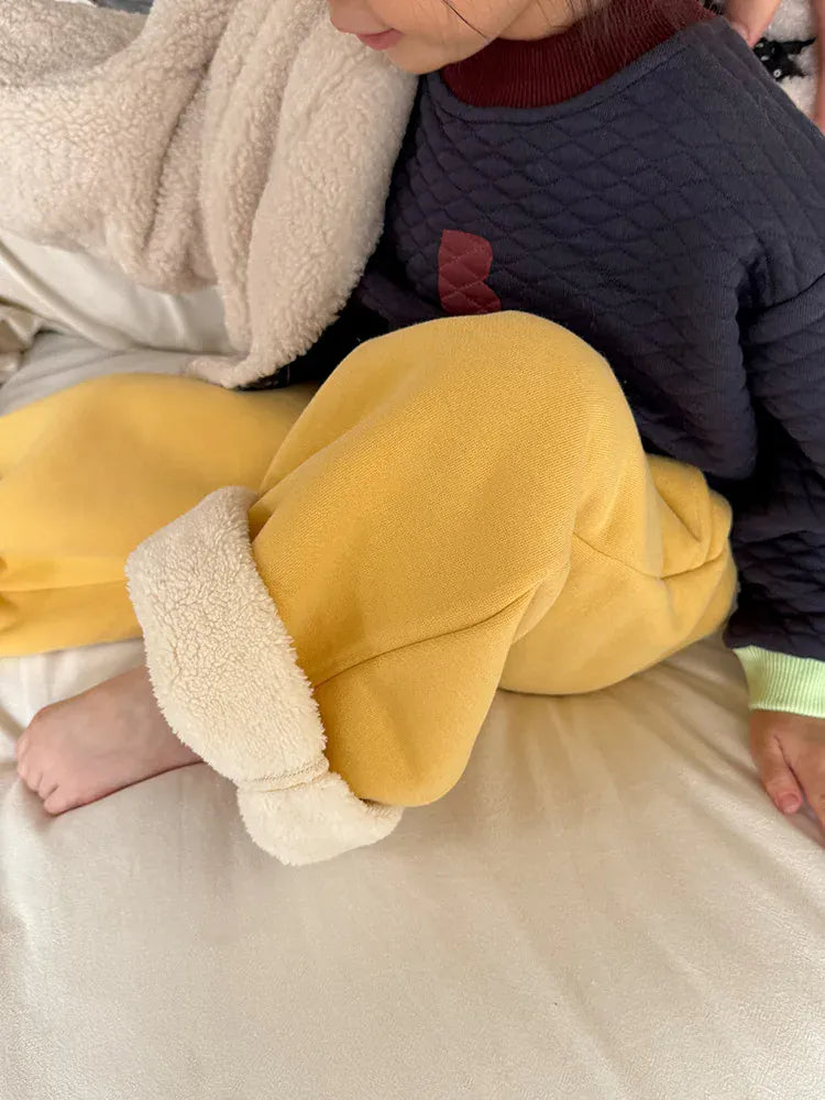 ロングパンツ・スウェットパンツ キッズパンツ 裏ボアフリースシンプルロングスウェットパンツ【mh0007998】