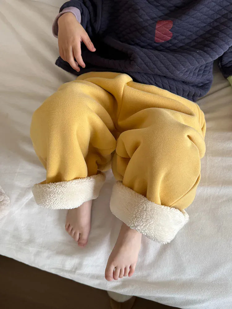 ロングパンツ・スウェットパンツ キッズパンツ 裏ボアフリースシンプルロングスウェットパンツ【mh0007998】