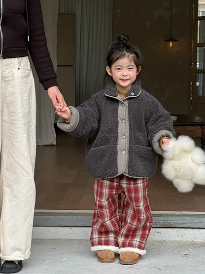 ショートコート・ジャケット・ジャンパー キッズジャケット 裏ボアフリースキルティングリバーシブルブルゾンジャケットコート【mh0007999】