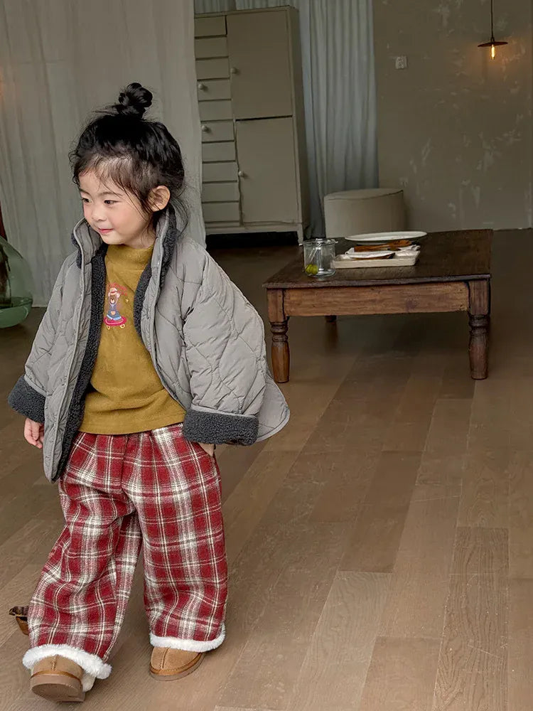 ショートコート・ジャケット・ジャンパー キッズジャケット 裏ボアフリースキルティングリバーシブルブルゾンジャケットコート【mh0007999】