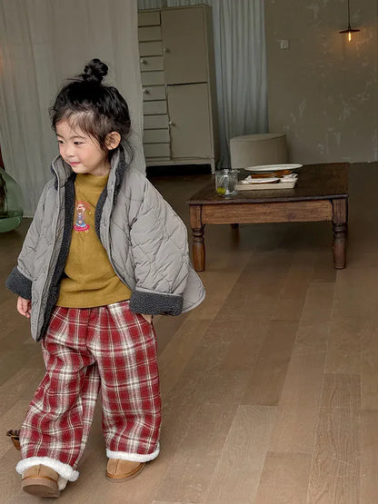 ショートコート・ジャケット・ジャンパー キッズジャケット 裏ボアフリースキルティングリバーシブルブルゾンジャケットコート【mh0007999】