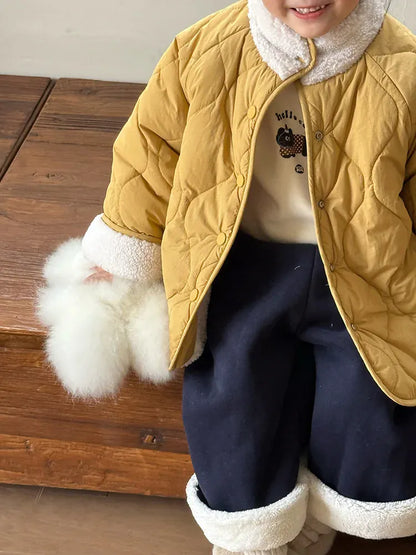 ショートコート・ジャケット・ジャンパー キッズジャケット 裏ボアフリースキルティングリバーシブルブルゾンジャケットコート【mh0007999】