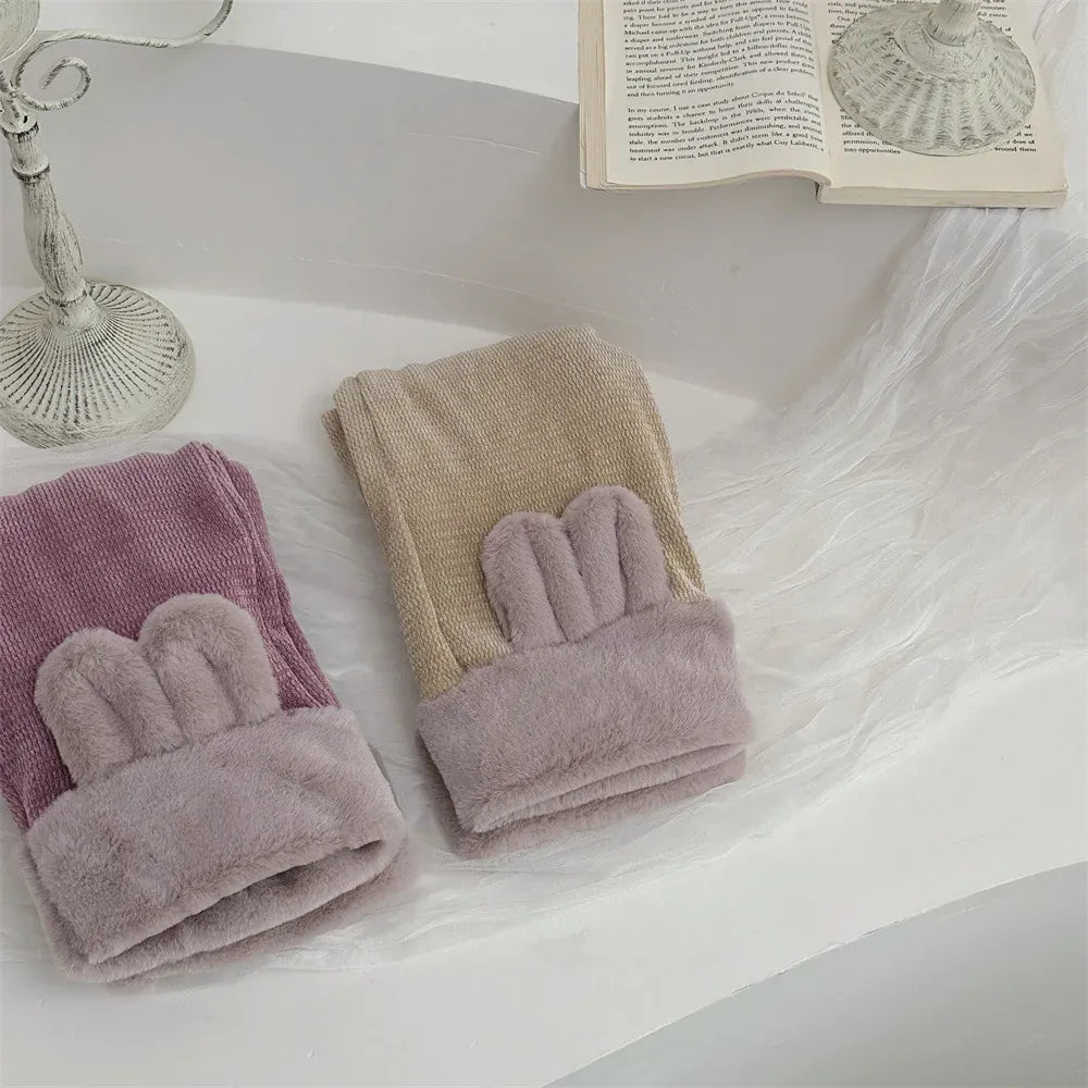 ロングパンツ・スウェットパンツ キッズパンツ うさ耳アクセントボアフリースルーズワイドパンツ【mh0008008】