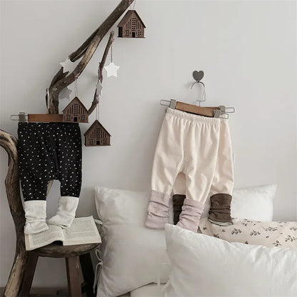 レギンスパンツ ベビーパンツ レッグウォーマードッキング裏フリースレギンスパンツ【mh0008009】