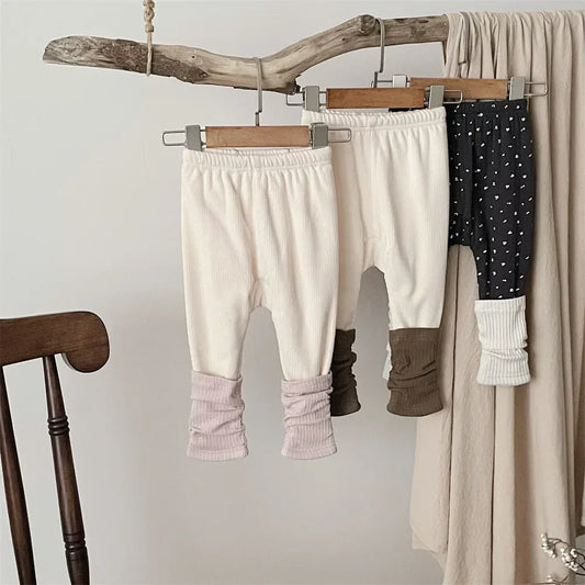 レギンスパンツ ベビーパンツ レッグウォーマードッキング裏フリースレギンスパンツ【mh0008009】