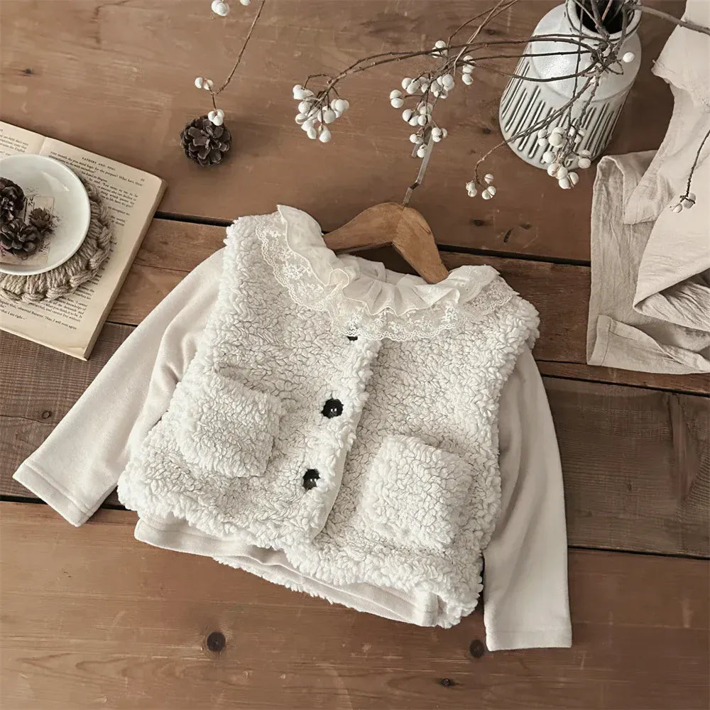 ベスト ベビーベスト ボアフリースもこもこ前あきベスト【mh0008015】