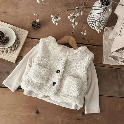 ベスト ベビーベスト ボアフリースもこもこ前あきベスト【mh0008015】