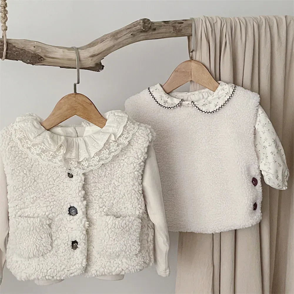 ベスト ベビーベスト ボアフリースもこもこ前あきベスト【mh0008015】