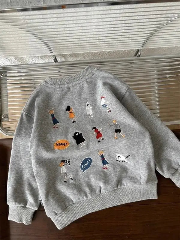 トレーナー・フーディ キッズトップス バック刺繍長袖スウェットシャツ【mh0008034】