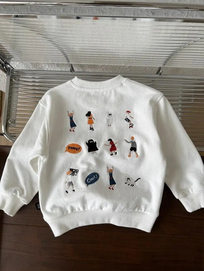 トレーナー・フーディ キッズトップス バック刺繍長袖スウェットシャツ【mh0008034】