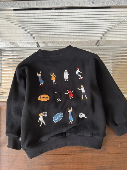 トレーナー・フーディ キッズトップス バック刺繍長袖スウェットシャツ【mh0008034】