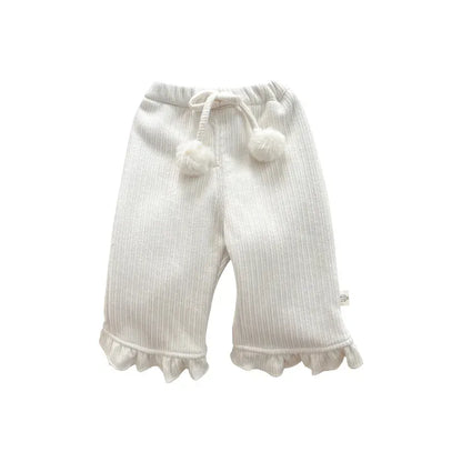 ロングパンツ・スウェットパンツ ベビーパンツ ぽんぽん付きフリルロングパンツ【mh0008039】