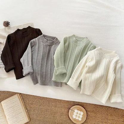 ニット・セーター ベビーキッズ リブニットシンプルベーシックニット長袖セーター【mh0008042】