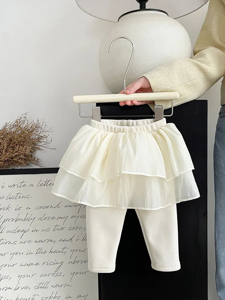 レギンスパンツ ベビーパンツ ティアードケーキスカートドッキングレギンスパンツ スカッツ【mh0008045】